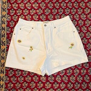 Vintage Denim Republic Sunflower Embroidered Shorts, Size 15/16